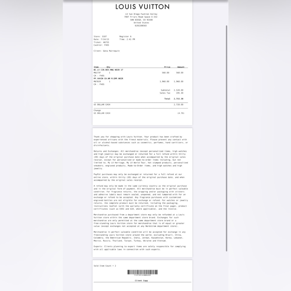 Louis Vuitton Vavin chain wallet purse in black. Receipt on hand - Picture 11 of 12